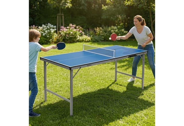Relaxdays Tischtennisplatte MDF Metall Klappbar Tragbar 71 cm x 150 cm x 67 cm 17,2 kg