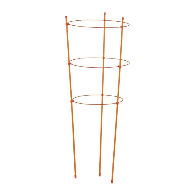 Relaxdays Rankhilfe 6er Set Eisen Kunststoff Orange Höhenverstellbar 76 cm