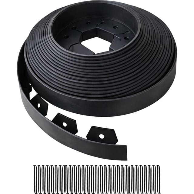 Relaxdays Rasenkante Kunststoff Schwarz Flexibel 20 m 4,5 kg