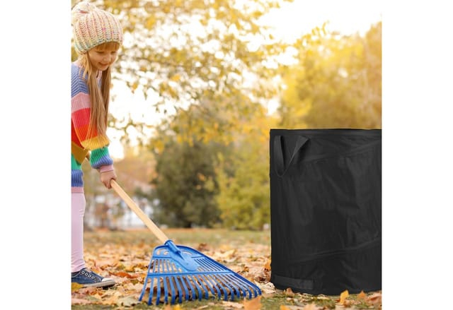 Relaxdays Laubsack 3er Set Polyester Schwarz Selbstaufstellend 47 cm x 46 cm