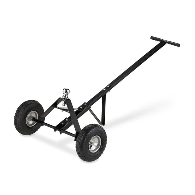 Relaxdays Rangierhilfe für Anhänger Stahl Schwarz Silber Luftbereift 48 cm x 137 cm x 72 cm 9,5 kg