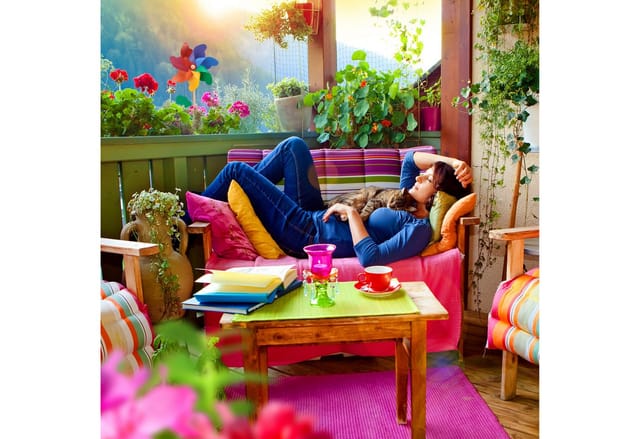 Relaxdays Windrad Holz Bunt 2er Set 47,5 cm x 18 cm x 10 cm