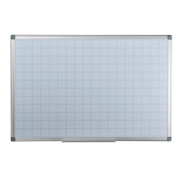 Relaxdays Whiteboard Planer Eisen Weiß Magnetisch Abwischbar Kariert 60 cm x 90 cm x 5 cm 2,1 kg