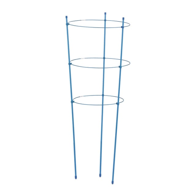 Relaxdays Rankhilfe 2er Set Eisen Kunststoff Blau Höhenverstellbar 76 cm