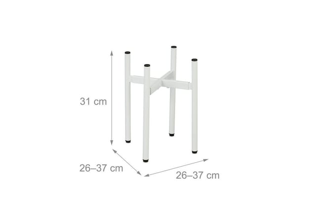 Relaxdays Pflanzenständer Eisen Weiß Breitenverstellbar 2er Set 31 cm x 26 bis 37 cm x 26 bis 37 cm