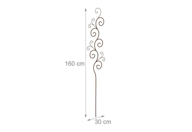 Relaxdays Rankhilfe Metall Braun mit Bodenstecker 160 cm x 30 cm x 1 cm 0,6 kg