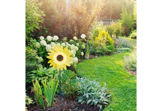 Relaxdays Windrad Blumenstecker Kunststoff Gelb 70 cm x 30 cm x 9 cm 70 g