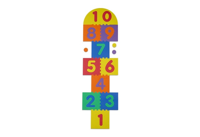 Relaxdays Himmel und Hölle Puzzlematte PE/PEVA Bunt Wasserabweisend Abwaschbar 60 cm x 108 cm 750 g
