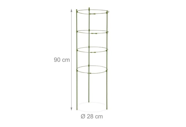 Relaxdays Rankhilfe 5er Set Stahl Kunststoff Grün Höhenverstellbar Faltbar 90 cm x 28 cm 180 g
