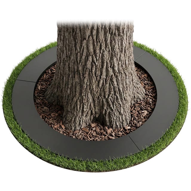 Relaxdays Baumring Verzinkter Stahl Anthrazit Überfahrbar 120 cm 8 kg