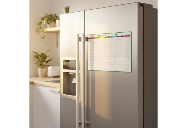 Relaxdays Wochenplaner Kunststoff Weiß Magnetisch Abwischbar 30 cm x 43 cm 300 g