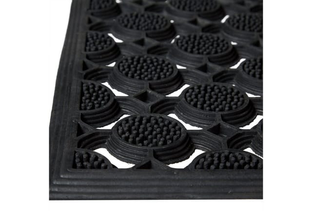 Relaxdays Fußabtreter Gummi Schwarz Rutschfest Zuschneidbar Witterungsbeständig 0,5 cm x 75 cm x 45 cm 2 kg
