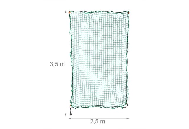 Relaxdays Anhängernetz Kunststoff Grün Reißfest Witterungsbeständig 2,5 m x 3,5 m 1,6 kg