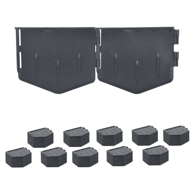 Relaxdays Rasenkante Set Kunststoff Schwarz Flexibel 26,7 m