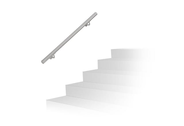 Relaxdays Rundhandlauf Edelstahl Silber 100 cm 38 mm Durchmesser für Wandmontage