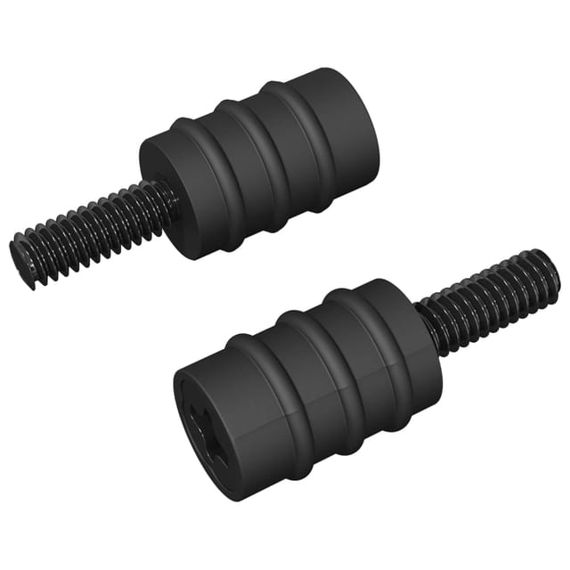 vidaXL Abstandsschraube 2 Stk Schwarz M4 Gummi und Stahl 865025