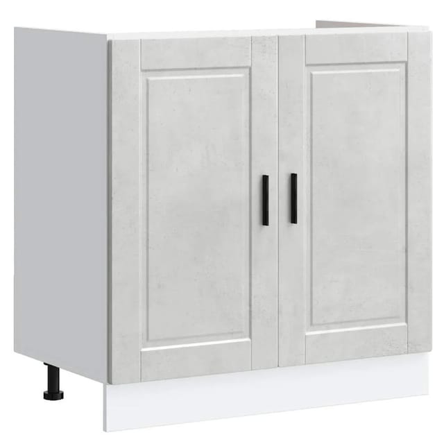 vidaXL Spülenunterschrank Porto Betongrau 80x46x81,5 cm Holzwerkstoff 853931