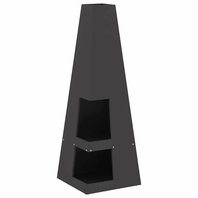 vidaXL Feuerstelle Schwarz 35 x 35 x 100 cm Stahl 858946