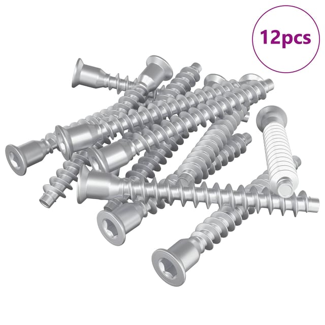vidaXL Confirmat-Schrauben 12 Stk Silber Ø7 x 58 mm Metall 864386