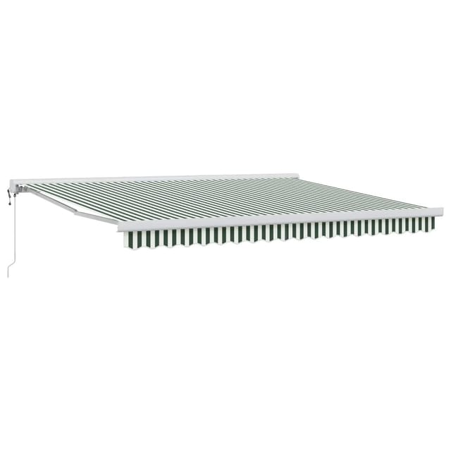 vidaXL Einziehbare Markise Grün und Weiß 400 x 300 cm Stoff und Metall 3330731