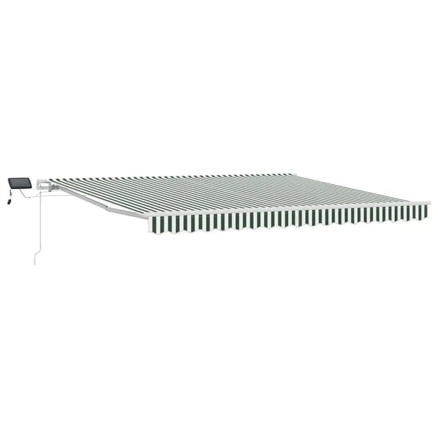 vidaXL Einziehbare Markise Grün und Weiß 400 x 300 cm Stoff und Stahl 3330720
