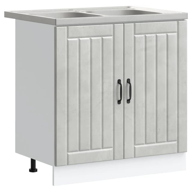 vidaXL Waschbecken-Unterschrank Lucca 2 Stk Beton Grau Holzwerkstoff 3315015