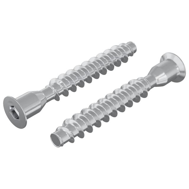 vidaXL Confirmat-Schrauben 2 Stk Silber Ø7 x 50 mm Metall 864382