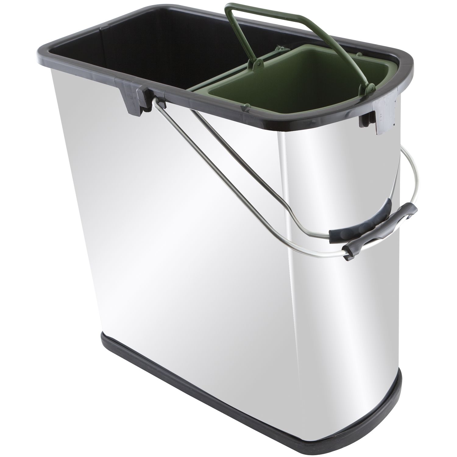 Wesco Solo Ii Einbau-mülleimer 2 Fächer Und Biomülleimer-einsatz Küche 19 Liter