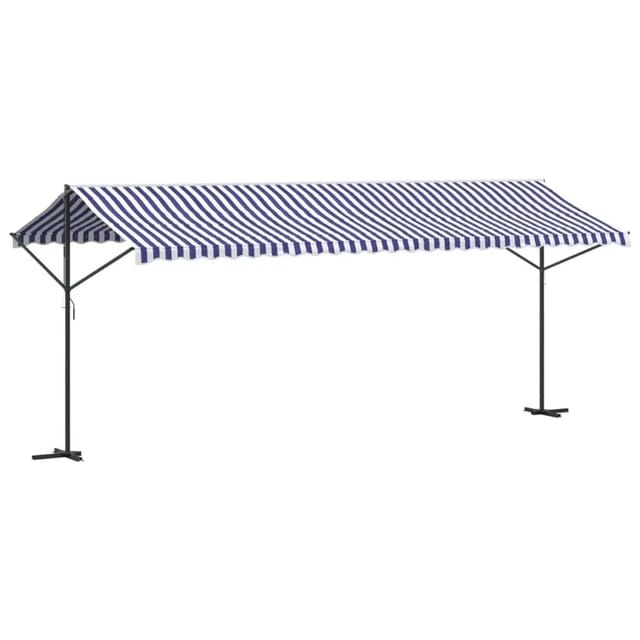 vidaXL Freistehende Markise Blau und Weiß 600x300 cm Stoff und Stahl 368934