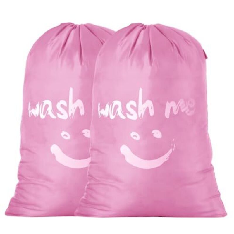Set Mit 2 Großen Wäschesäcken 80-120l, Faltbare Aufbewahrungssäcke, Schmutzwäschesäcke, Kleidersäcke, Stoffsäcke Mit Smiley-gesicht Für Reisen, Studentenwohnheim, Schlafzimmer, Tragbarer Aufbewahrungs