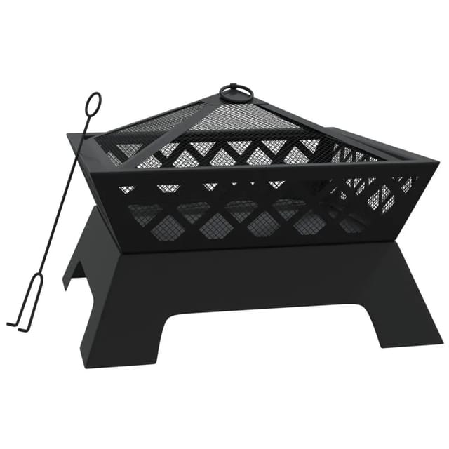 vidaXL Feuerschale mit Schürhaken 50 cm XXL Stahl 360066