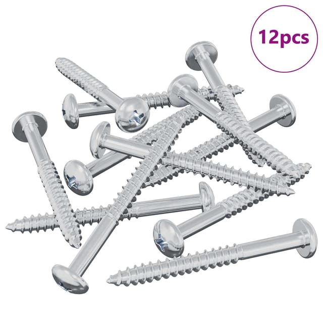 vidaXL Holzschraube 12 Stk Silber 9,8 x 53 mm Stahl 864521