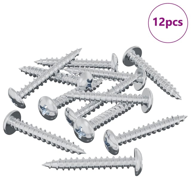 vidaXL Holzschraube 12 Stk Silber M4 x 28 mm Eisen 864512