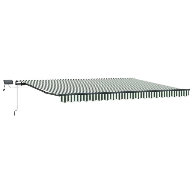vidaXL Einziehbare Markise Grün und Weiß 400 x 300 cm Stoff 3330724