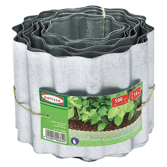 Bellissa Rasenkante Welle Verzinkt 500 cm x 14 cm,