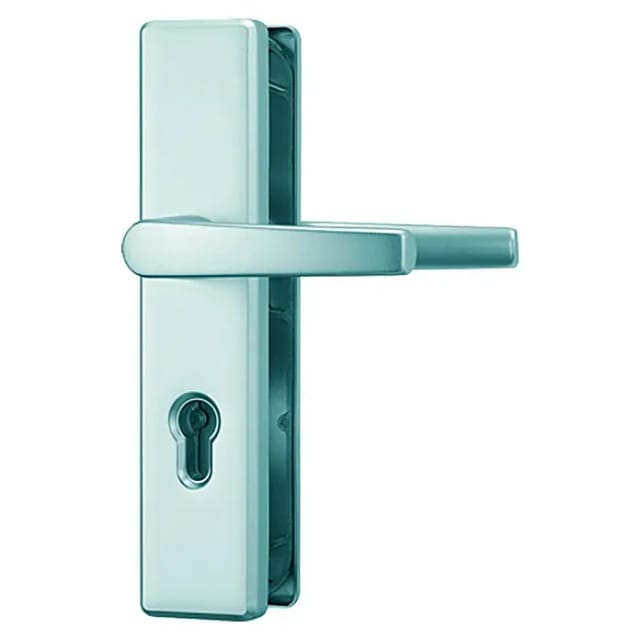 Abus Schutzbeschlag HLN414 Beidseitig Drücker 52 mm - 67 mm Neusilber