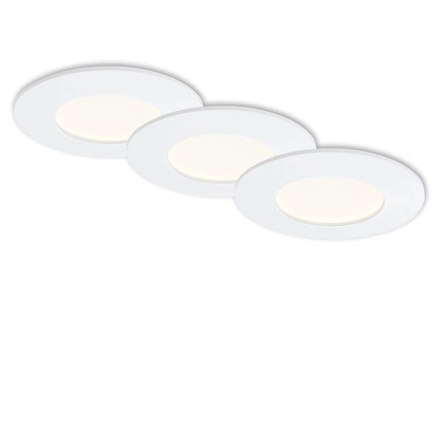 Briloner LED Einbauleuchten Flat In 3er-Set Neutralweiß 8,5 x 2,7 cm Weiß