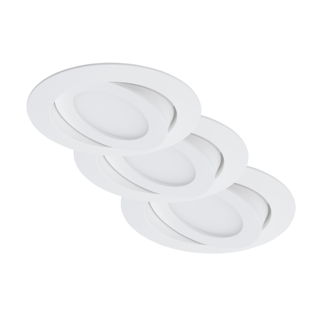 Briloner LED-Einbauleuchte 3er-Set Kunststoff Weiß Schwenkbar H: 3 cm Ø: 10,6 cm