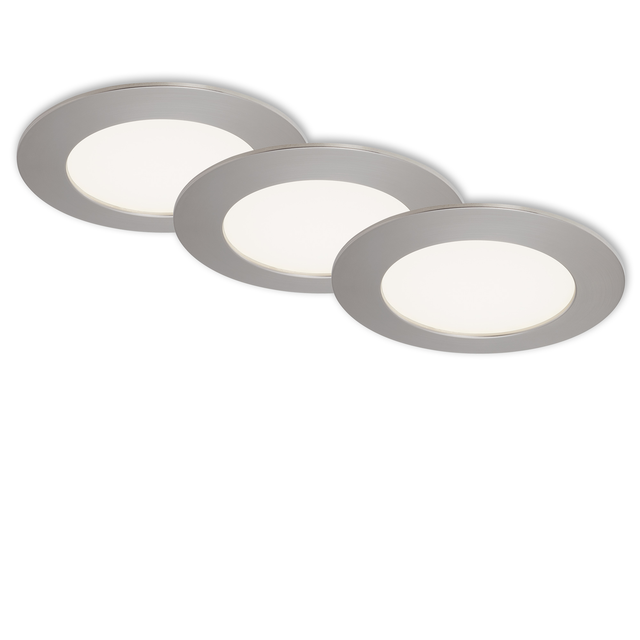 Briloner LED Einbauleuchten Flat In 3er-Set Neutralweiß 12 x 2,8 cm Matt-Nickel