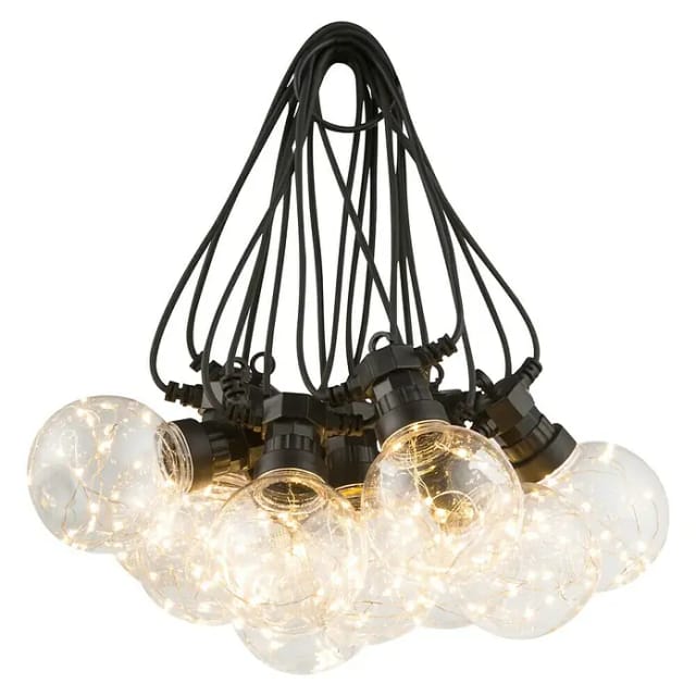 Globo LED-Lichterkette Almaga 10-flammig Schwarz