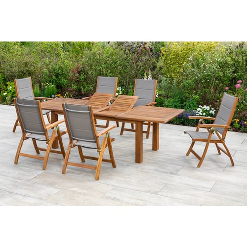 Merxx Gartenmöbel-Set Acapulco 7-teilig Doppelausziehtisch