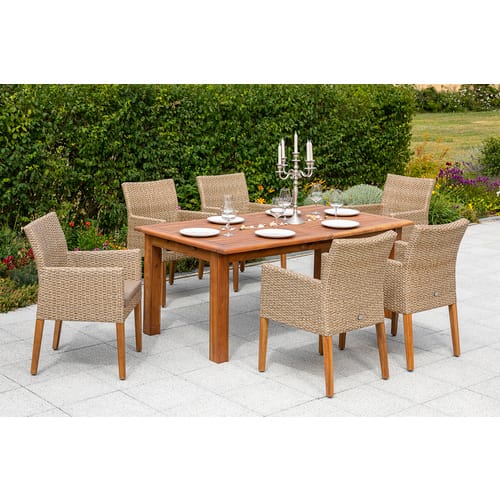 Merxx Gartenmöbel-Set Ranzano 7-teilig Doppelausziehtisch