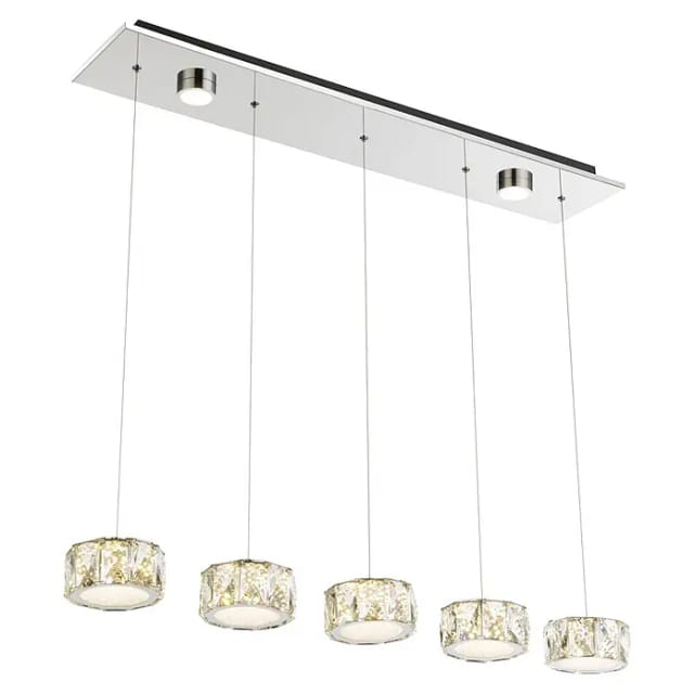 Globo LED-Pendelleuchte Amur Chrom 7-flammig