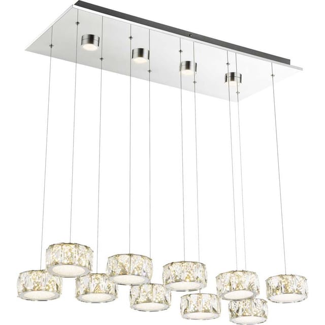 Globo LED-Pendelleuchte Amur Chrom 14-flammig