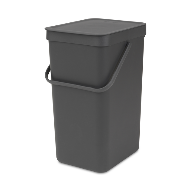 Brabantia Abfallbehälter Sort & Go 16, Grau mit Wandhalterung