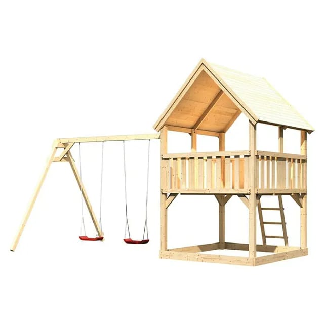 Karibu Spielturm Luis Satteldach Doppelschaukel