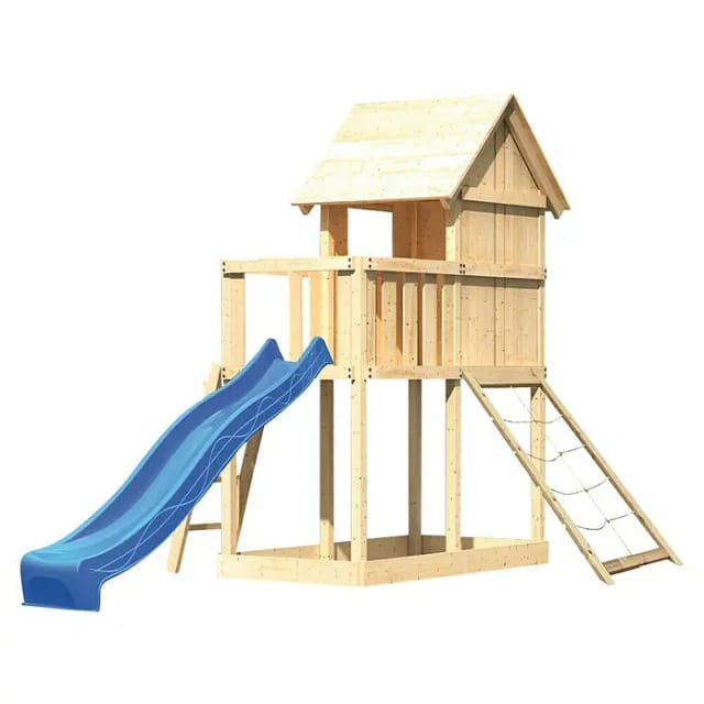 Karibu Stelzenhaus Frieda Netzrampe Rutsche Blau