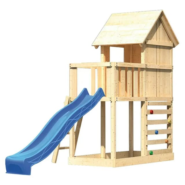 Karibu Stelzenhaus Frieda Kletterwand Rutsche Blau