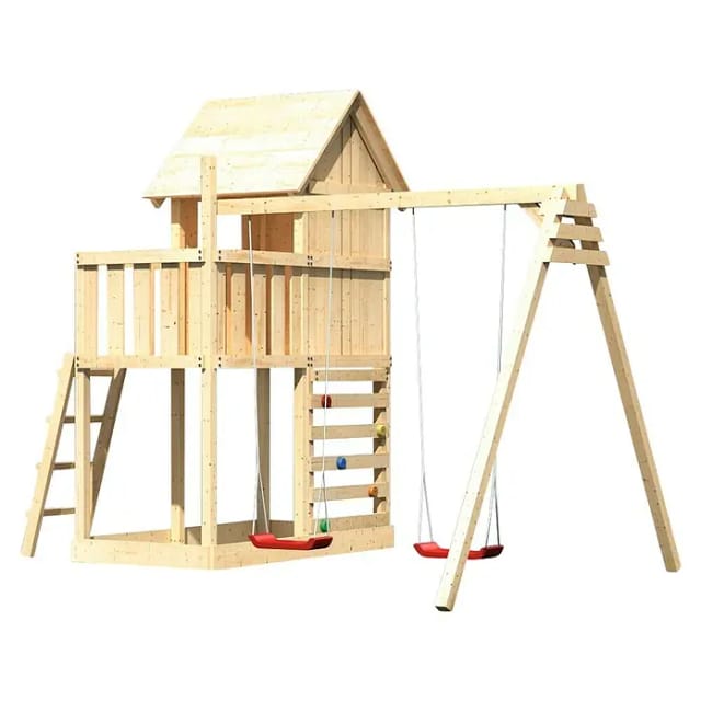 Karibu Stelzenhaus Frieda Doppelschaukel Kletterwand