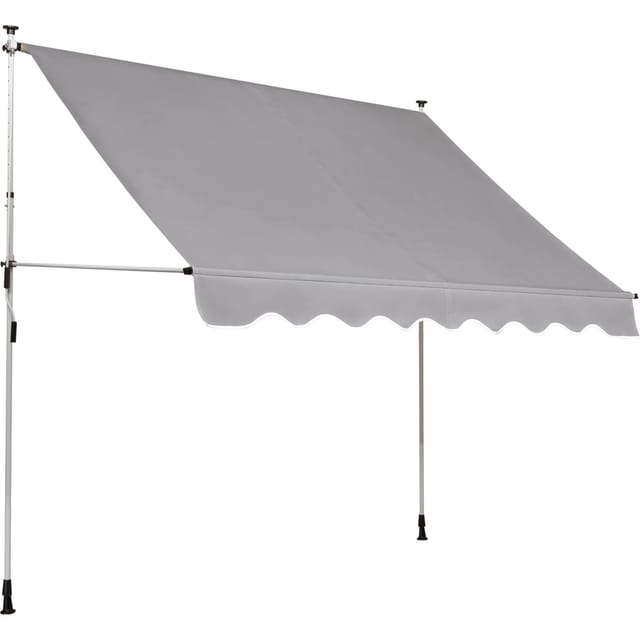 Klemmmarkise 2,5 m x 1,5 m Silbergrau